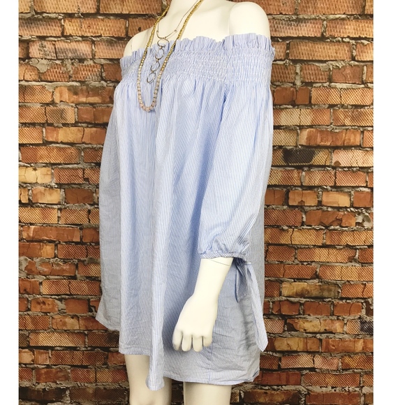 Dresses & Skirts - Off The Shoulder Striped Dress SZ S